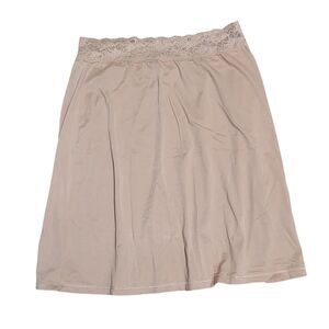 Womens tan slip with lace waistline